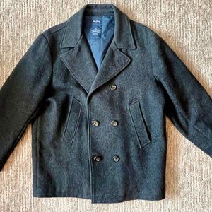 Nautica 3/4 Length Insulated double Breasted Wool Pea Coat: Large